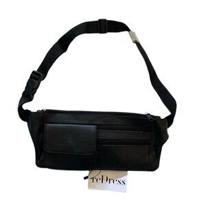 Multi Pockets Crossbody Leather Bags, reDress, L.11'XW.5", Black, NWT